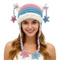 thumbnail image 3 of Grunge Emo Clothes Accessories Cute Cat Ear Hat Striped Crochet Y2k Beanie,One Size, 3 of 5