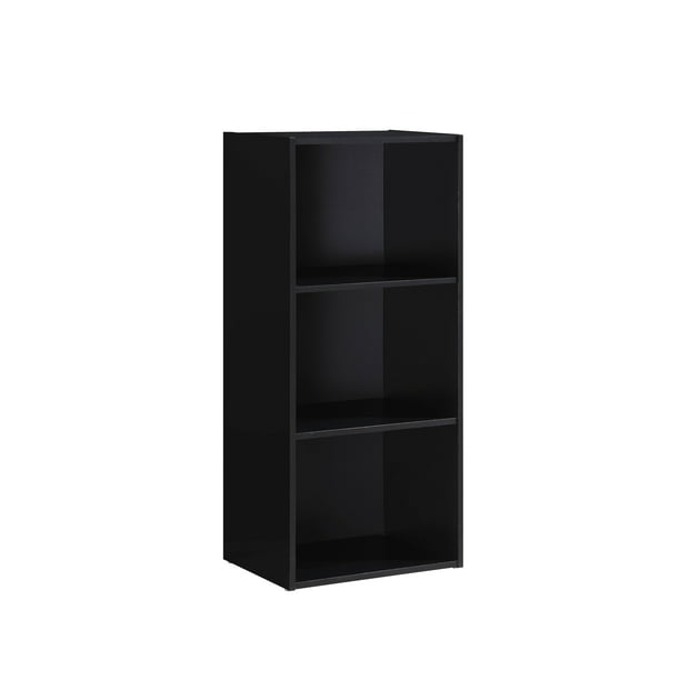 Hodedah 3 Shelf Wood Bookcase Black, Hodedah 4 Shelf Bookcase In Black