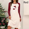 thumbnail image 2 of Vestido suelto informal de manga larga con estampado navideño y cuello redondo para mujer Fridja  nbo1134, 2 of 6