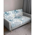 thumbnail image 3 of Teal Blue Octopus Coastal Sofa Couch Cushion Covers Washable, Removable Stretchable Sectional Couch Covers, Nautical Coral Starfish Slipcovers for L & T Shape Sofa Furniture Protector S Size 3 pcs, 3 of 7