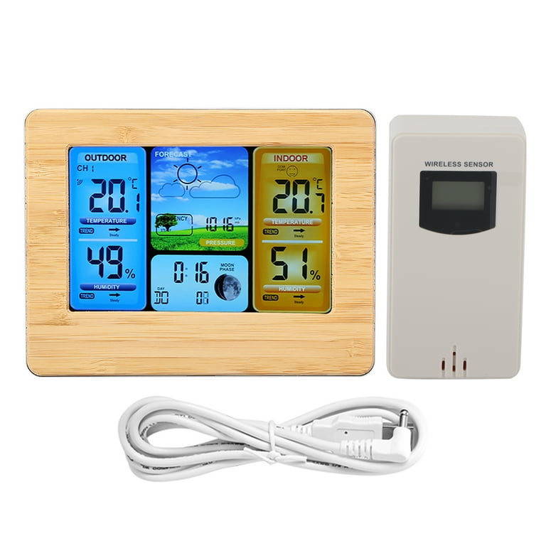 FLOUREN Large Screen Weather Station with Barometer In/Outdoor Temperature  Humidity Tester Calendar function Weather Forecaster - Bed Bath & Beyond -  28108225