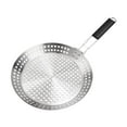 thumbnail image 3 of Pan de cocción Bakeware Pan de cocción de acero inoxidable de acero inoxidable Manija plegable de barbacoa Pan de parrilla de parrilla para acampar de, 3 of 9