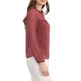 thumbnail image 4 of MODA NOVA Juniors Semi-Sheer Swiss Dots Ruffle Mock Neck Chiffon Blouse, 4 of 6