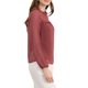 thumbnail image 4 of Blusa de gasa con cuello simulado y volantes de puntos suizos semitransparentes para mujer INSPIRE CHIC en marrón y rojo, 4 of 7