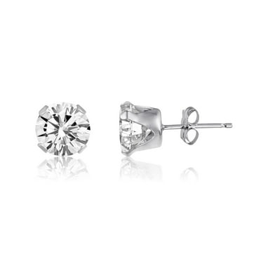 Sterling Silver .10ct Diamond Miracle-Set Round Stud Earrings - Walmart.com