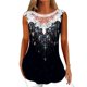 thumbnail image 1 of Playeras,Blusas y Tops,Ropa para Mujer Workout Tank Tops Mujer Túnica para mujer, camiseta holgada, cómoda, informal, fluida, sin mangas, cuello redondo, blusa de encaje (Black, L), 1 of 3