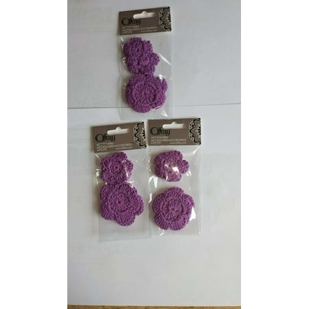 Offray Purple Flower Crochet Trim, 1 Each