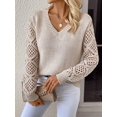 thumbnail image 4 of Suéteres casuales de moda 2024, tops para mujer, suéter de punto con cuello en V sólido, jersey de punto de otoño, 4 of 5