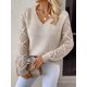 thumbnail image 4 of Suéteres casuales de moda 2024, tops para mujer, suéter de punto con cuello en V sólido, jersey de punto de otoño, 4 of 5