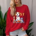 thumbnail image 3 of Women's 330g 100% Cotton Pet Dog Pattern Dropped Shoulder Crew Neck Sweatshirt, 3 of 15