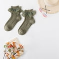 thumbnail image 4 of Twinkseal Ruffle Lace Socks 1 Pair Women Socks Lolita Ruffle Lace Decor Thin High Elasticity Anti-slip Soft Breathable Solid Color Sweat Absorption No Odor, 4 of 8