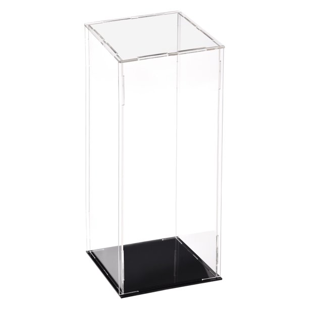 Caja de exhibición de acrílico transparente Uxcell, protección contra el polvo, estuche cúbico para coleccionables 10x10x30cm