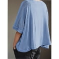 thumbnail image 6 of Women's T-shirt Round neck short-sleeved casual tops Elegant solid colour T-shirt tops, 6 of 6