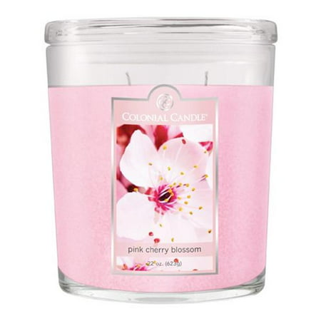 Fragranced in-line Container CC022.1915 22oz. Oval Pink Cherry Blossom Candles - Pack of 2
