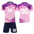 thumbnail image 1 of Custom Football Kit Set for Adult and Child, Name Number Team Logo DIY Family Match Personalized Jersey Shirt Shorts Set, Dad and Son Matching Outfits Purple S, 1 of 6