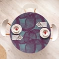 thumbnail image 4 of Ambesonne Abstract Pattern Fitted Round Tablecloth, Geometric Rounds, 56"- 60" Diameter, Purple and Seafoam, 4 of 5