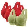 thumbnail image 2 of Plus Size Bras Front Closure Non Underwire Push Up Bra Solid Color Casual Style 2 Pc, 2 of 4