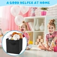thumbnail image 3 of 12 Pcs Cube Storage Bin 11'' Collapsible Storage Cubes for Classroom Foldable Cube Storage Organizer Bins Fabric Bins Storage Basket Fabric Cubby Boxes for Shelf(Black), 3 of 14