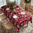 thumbnail image 3 of Christmas Tablecloth Rectangle, Plaid Table Cloth with Snowflake Decorations, Heavy Weight & Spillproof Table Cover for Dining, Party & Holidays (Snow Patterns,Square), 3 of 6
