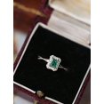 thumbnail image 4 of 1pc Geometric Red Diamond Ring Retro For Women S925 Sterling Silver Square Halo Fine Jewelry Gift Ladies Jewelry For Promise Ring, 4 of 4