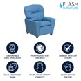 thumbnail image 4 of Contemporary Light Blue Vinyl Kids Recliner with Cup Holder, 4 of 9