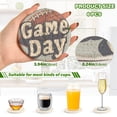 thumbnail image 2 of Yayeee 6 PCS Drink Coasters with Holder Set Woven Absorbent Round Tabletop Hot Pad, Gray Game Day, 2 of 7