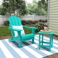 thumbnail image 3 of Polytrends  Laguna Hdpe All Weather Outdoor Patio Foldable Adirondack Chair With Side Table (2-Piece Set) Turquoise, 3 of 5