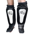 thumbnail image 2 of Par de Espinilleras de Piel Tipo Calceta MMA Fire Sports, Kick Boxing, Muay Thai, Negro, 2 of 4