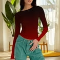 thumbnail image 6 of Taqqpue Women Long Sleeve Shirts Crew Neck Slim Fit Blouse Tops Basic Tee Outfits Underscrubs Layer Clothes Casual Crop T-Shirt, 6 of 8
