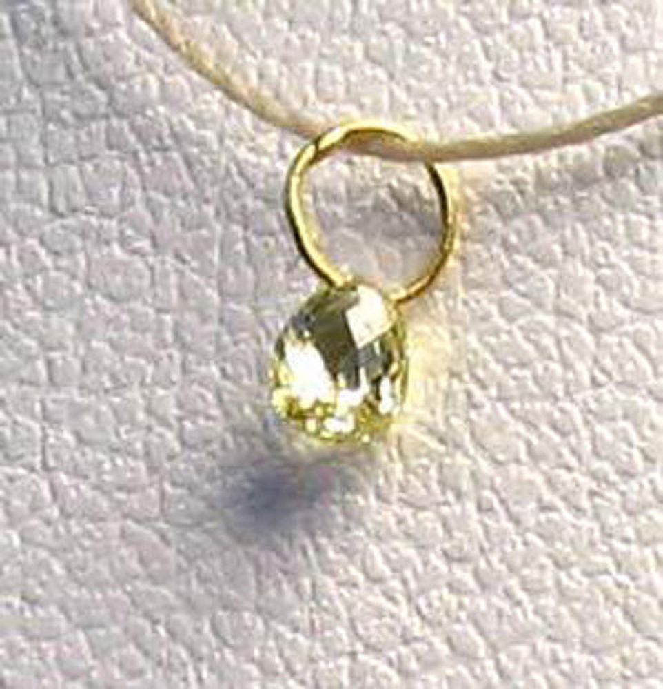 0.21cts Natural Canary 3x2.5x2mm Diamond 18K Gold Pendant 8798P - image 5 of 12