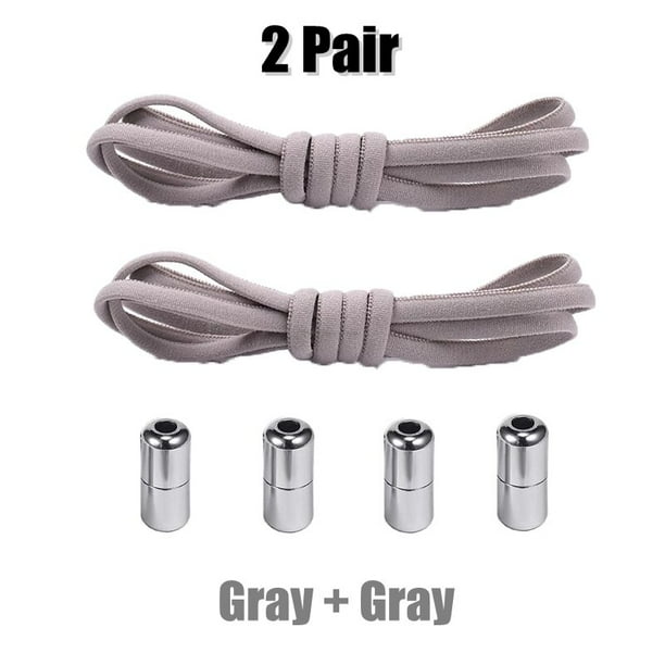 2 pares de cordones elásticos combinados zapatillas de deporte sin cordones cordones redondos cordones sin cordones niños adultos talla única ShoesFrance Gao Jinjia LED