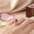 thumbnail image 4 of Mauli Jewels 1.80 Carat Ruby Engagement Ring Bridal Set for Women – Created Ruby & Diamond Wedding Ring Set in 14K Rose Gold, 4 of 7