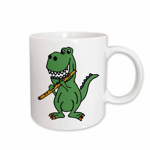 dinosaur with flute on head