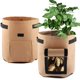 thumbnail image 1 of Bolsa para plantas Apuakthei de 3 piezas, bolsa para plantas de tela no tejida, bolsa para patatas, bolsa para plantas para patatas, verduras, flores, plantas (35 x 40 cm, marrón), 1 of 4