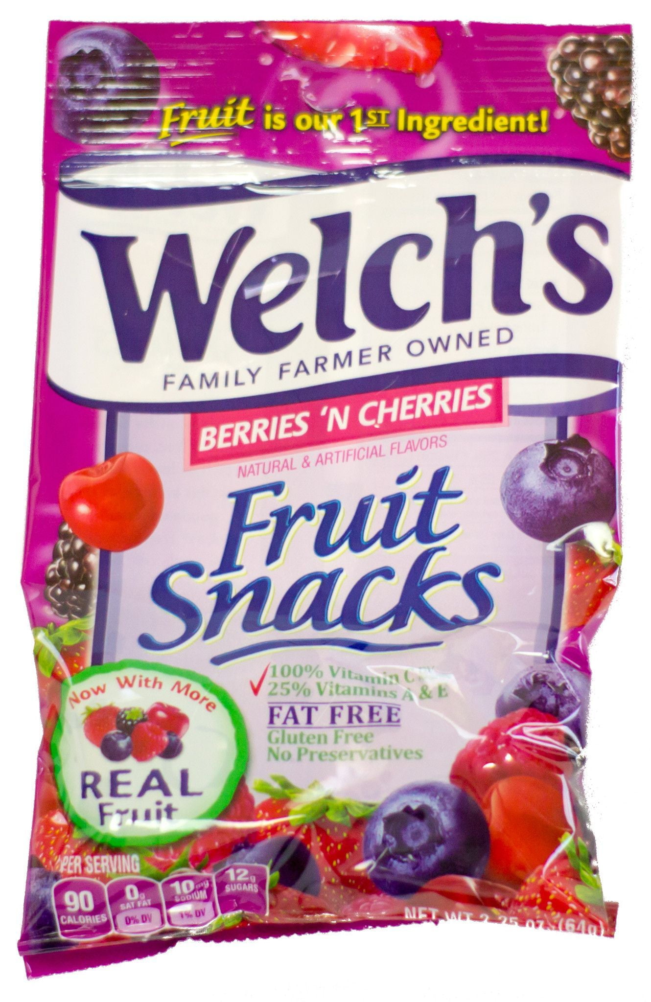Welch's Fruit Snacks, Gluten Free 2.25 Ounce Pouches, 12 Count (Berries