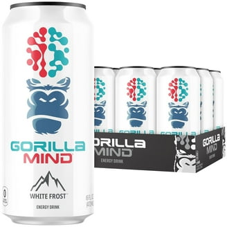 Gorilla Mind Energy Drink, Exotic Kiwi, 16 fl oz Cans, Zero Sugar