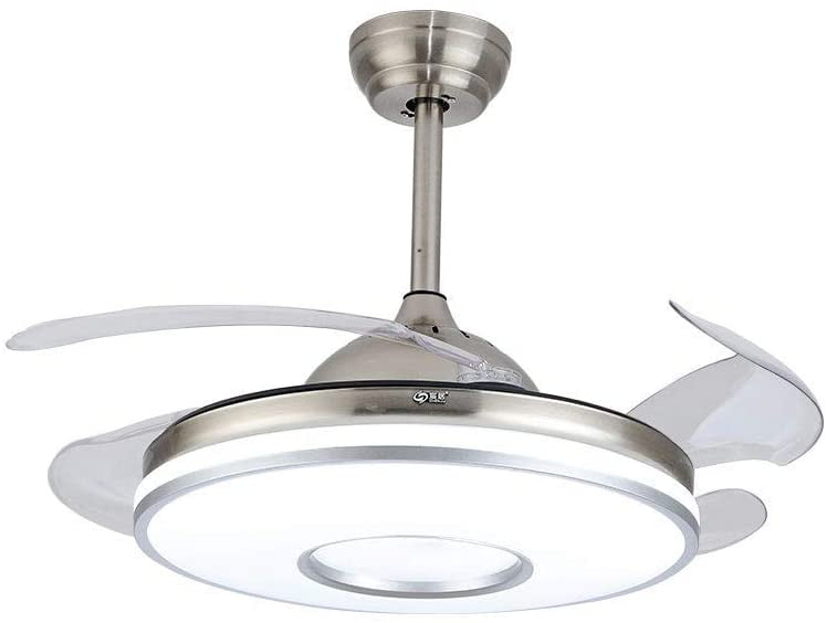 Ceiling Fan Retractable With Lights Silver Led Dimmable Chandelier Remote For Bedroom Dining Room Com Ceiling Fan Retractable, Retractable Ceiling Fan