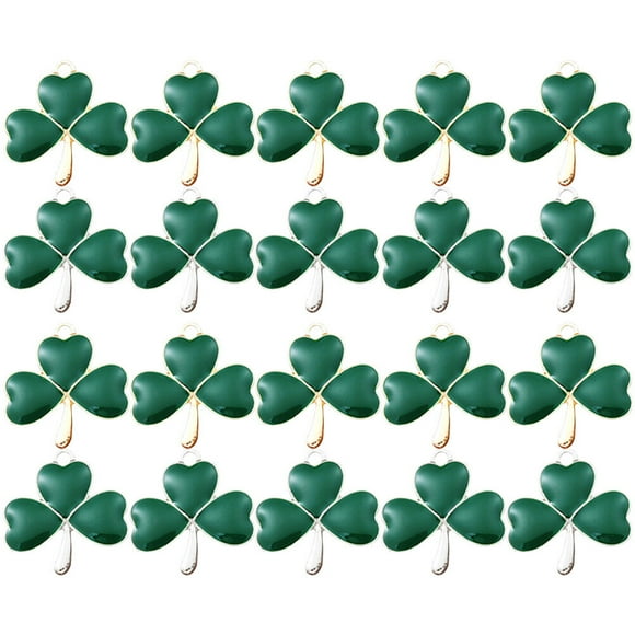 20 Pcs Pendentifs Bracelet Trèfle en Alliage Pratique DIY Pendentif Collier Décorations