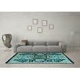thumbnail image 3 of Ahgly Company Indoor Rectangle Abstract Light Blue Modern Area Rugs, 7' x 9', 3 of 4