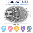 thumbnail image 3 of Floating Drink Holder for Pool, Inflatable Refreshment Table Tray Beach Party Float Lounge Outdoor Cup Holder Portable Serving Bar with 8 Holes - Silver, 3 of 7