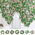 thumbnail image 2 of ODOMY Artificial Rose Vine Silk Flower Garland Hanging Vines Home Outdoor Wedding Arch Garden Wall Decor, 2 of 11