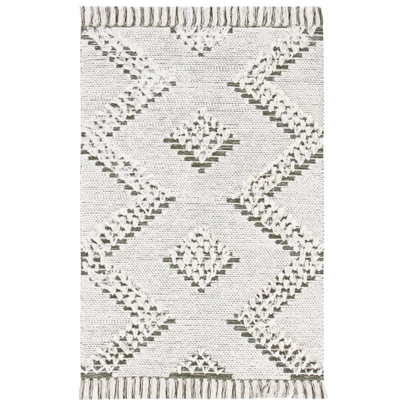 SAFAVIEH Vermont Winthrop Chevron Area Rug, Ivory/Green, 5' x 8'
