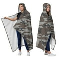 thumbnail image 2 of Wearable Blanket,Brown Gray Camo Abstract Shapes Pattern Hooded Wearable Sherpa Blanket for Adults & Teens,Winter Poncho Shawl Wrap Cape Thick Warm,60"x80", 2 of 5