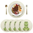 thumbnail image 5 of Ryvnso Cute Frogs Round Plate Mats Dining Table Placemat Set of 4 for Holiday Decoration, 5 of 7