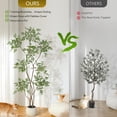 thumbnail image 3 of Artificial Plants Indoor, 5FT/6FT/7FT Tall Faux Floor Plant in Pot, Nandina Artificial Tree with Grey Planter for Home Decor Office Living Room, 3 of 8