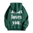 thumbnail image 5 of Mens Jesus Hoodies God Bible Verse Religious Christian Faith Pullover Sweatshirts Spring Fall Dark Green XXL, 5 of 6