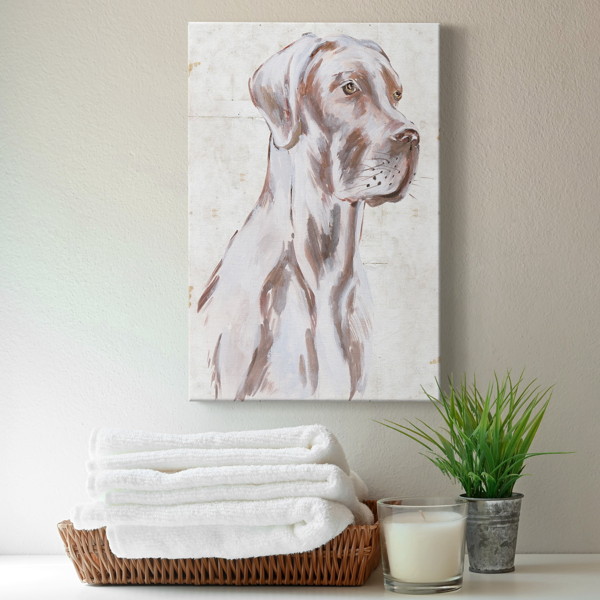 Sitting Dog IV Premium Gallery Wrapped Canvas - Ready to Hang