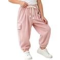 thumbnail image 5 of hotojiny Boys Girls Corduroy Pants Winter Warm Pull on Plain Elastic Waist Trousers Drawstring Thermal Cinch Bottoms Kids Pants(Pink,1-2 Years), 5 of 5