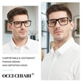 thumbnail image 2 of OCCI CHIARI Wide Reading Glasses Men Large Head Readers Durable Spring Hinge 1.0 1.25 1.5 1.75 2.0 2.25 2.5 2.75 3.0 3.5 4.0 5.0 6.0 (Black,1.50), 2 of 6