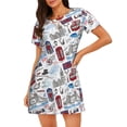 thumbnail image 1 of Kdxio London Landmark2 Chemise de Nuit pour Femmes Manches Courtes Chemise de Nuit Décontractée Imprimée Robe de Nuit Ample Confortable Pyjama, 1 of 6